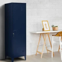 Armoire vestiaire porte métallique bleue industrielle
