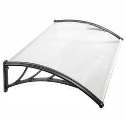 Auvent de porte marquise polycarbonate 80x120 cm