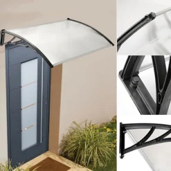 Auvent de porte marquise polycarbonate 80x120 cm