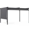 Auvent inclinable et réglable 250 x 150 cm pour pergola toit rétractable gris anthracite