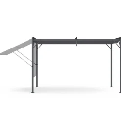 Auvent inclinable et réglable 250 x 150 cm pour pergola toit rétractable gris anthracite