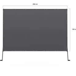 Auvent inclinable et réglable 250 x 150 cm pour pergola toit rétractable gris anthracite