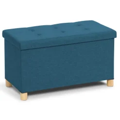 Banc coffre bleu canard 76 cm