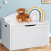 Banc coffre de rangement enfant en bois blanc