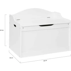 Banc coffre de rangement enfant en bois blanc