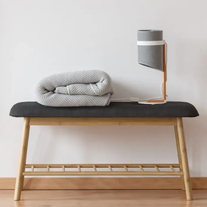 Banquette d'entrée style scandinave gris anthracite