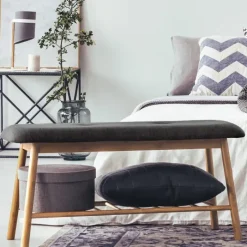 Banquette d'entrée style scandinave gris anthracite