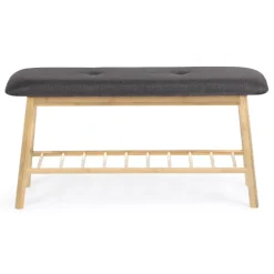 Banquette d'entrée style scandinave gris anthracite