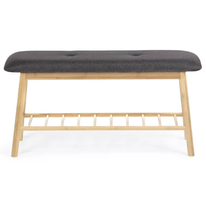 Banquette d'entrée style scandinave gris anthracite