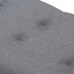 Banquette rangement tissu gris en lin