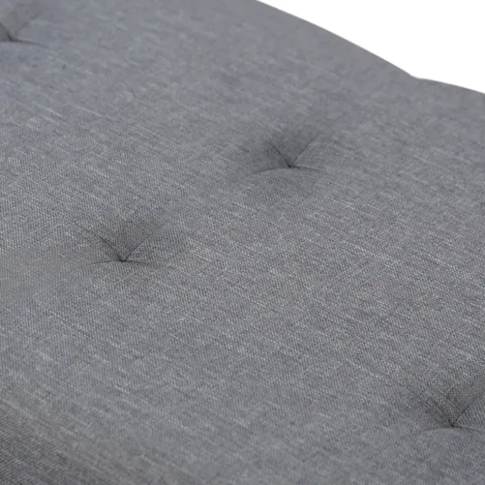 Banquette rangement tissu gris en lin