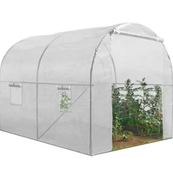 Bâche de rechange pour serre tunnel 6 m² blanche ROMA
