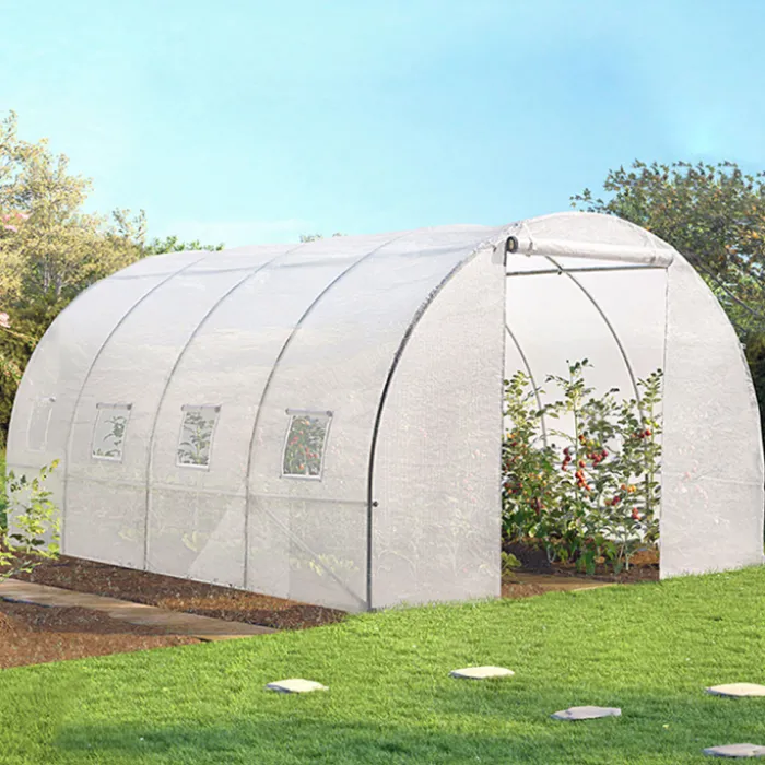 Bâche de rechange pour serre tunnel 12m² blanche