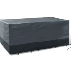 Bâche table de jardin rectangulaire imperméable grise et noire
