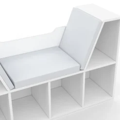 Bibliothèque banc blanche 6 cases