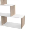 Bibliothèque escalier bois et blanc 6 cases
