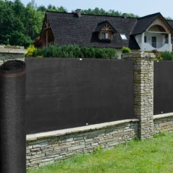 Brise vue 1,8 m x 10 m noir occultant 220 gr/m²