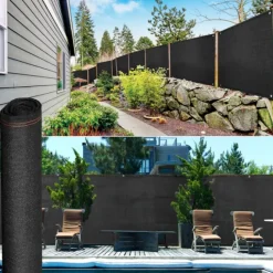 Brise vue 1,8 m x 10 m noir occultant 220 gr/m²