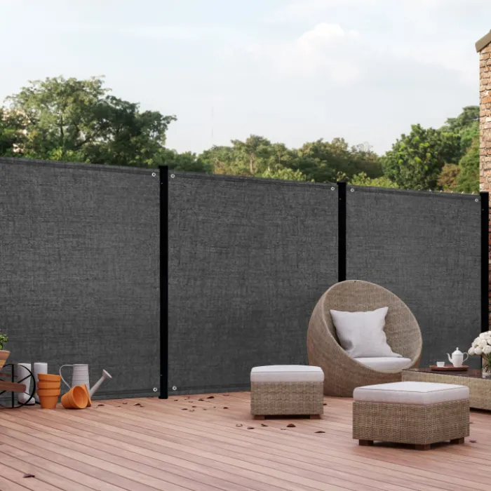 Brise vue gris 1,2 m x 10 m occultant 400 g/m²