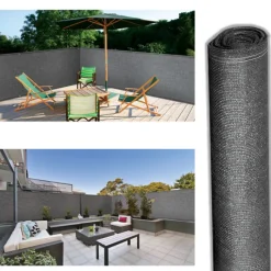 Brise vue gris 2 m x 10 m occultant 300 gr/m²