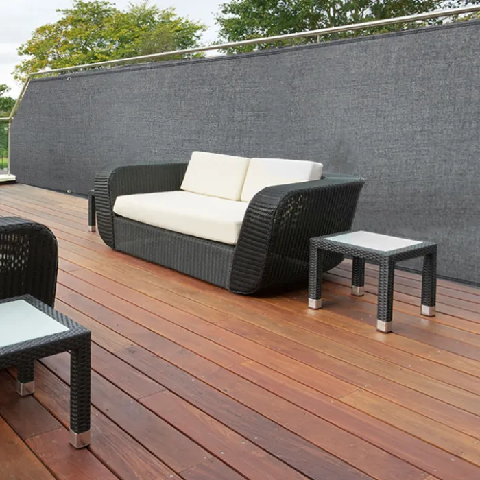 Brise vue gris 1,8 m x 10 m occultant 400 gr/m²