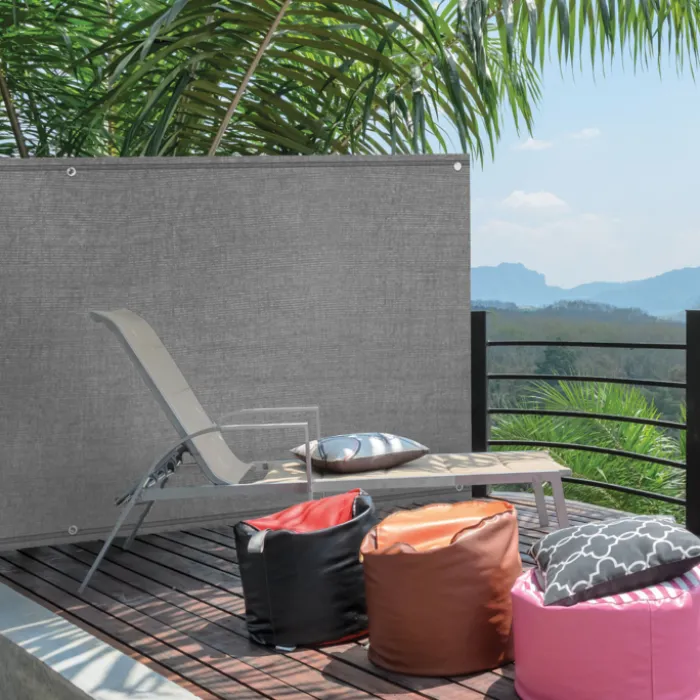 Brise vue gris clair 1,5 m x 10 m occultant 220 g/m²
