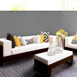 Brise vue gris clair 1,5 m x 10 m occultant 220 g/m²