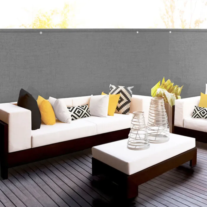 Brise vue gris clair 1,5 m x 10 m occultant 220 g/m²