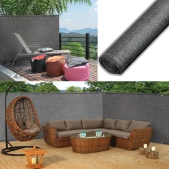 Brise vue gris 1,5m x 10m occultant 300g m²