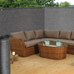 Brise vue gris 1,5m x 10m occultant 220g m²