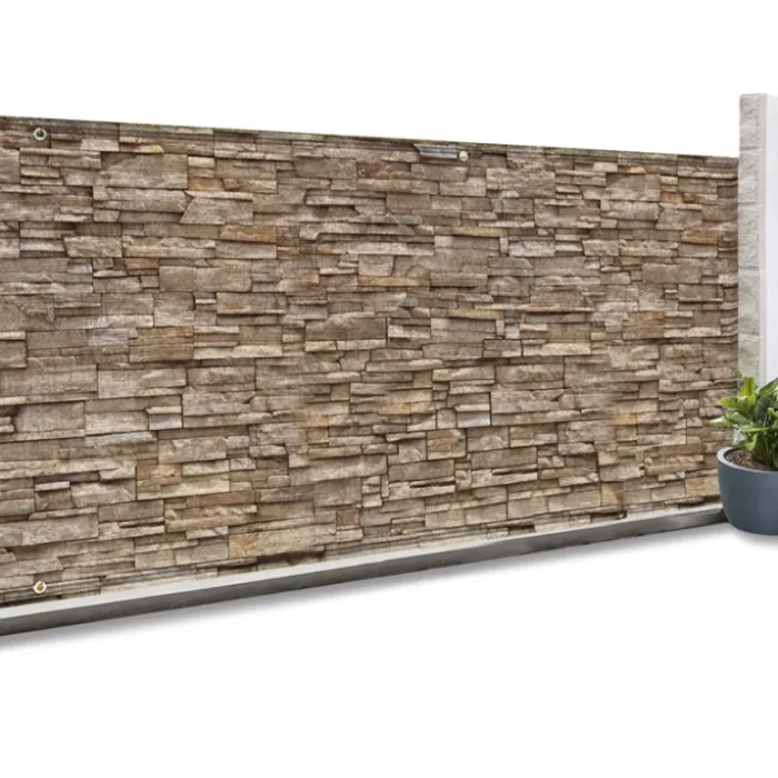 Brise vue imitation pierre 2 x 10m