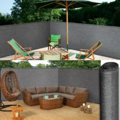 Brise vue 1M x 10M gris occultant 220g m²