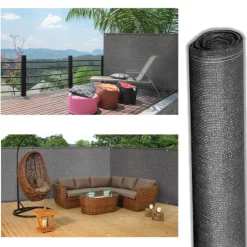 Brise vue 1M x 10M gris occultant 220g m²