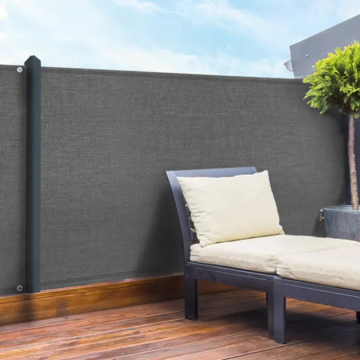 Brise vue 1,5m x 10m gris occultant 90g m²