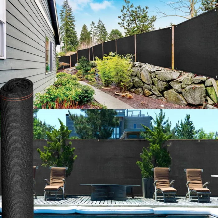 Brise vue 1,5m x 10m noir occultant 220g m²