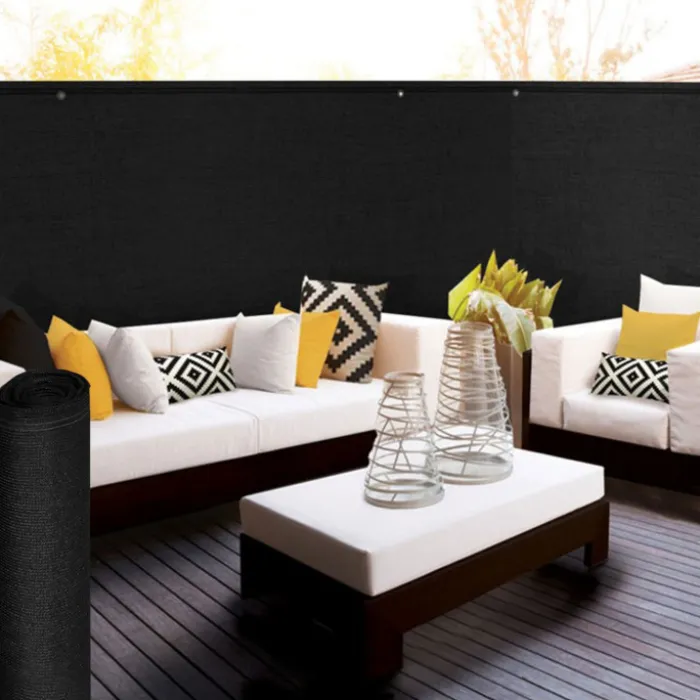 Brise vue 1,5m x 10m noir occultant 220g m²