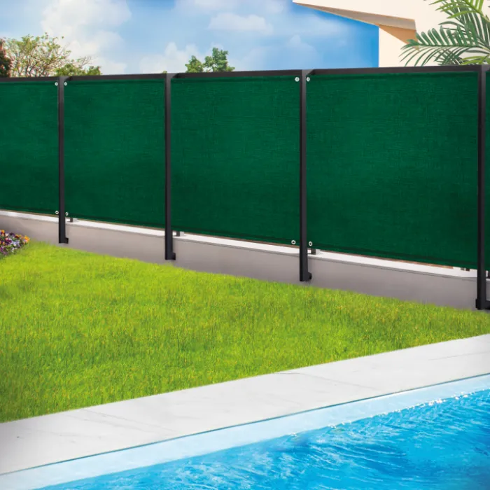 Brise vue 1m x 10m vert occultant 220g m²