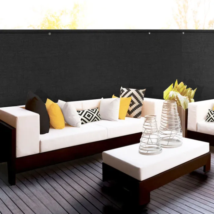 Brise vue noir 2 m x 10 m occultant 300 gr/m²