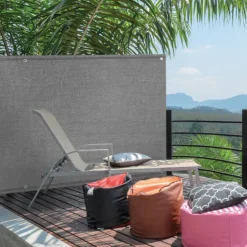 Brise-vue gris clair 1,5 m x 10 m occultant 300 g/m²
