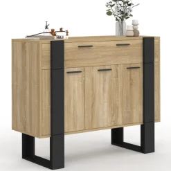 Buffet 100 cm 3 portes 1 tiroir noir
