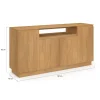 Buffet 160 cm 4 portes avec niche centrale effet bois
