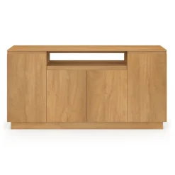 Buffet 160 cm 4 portes avec niche centrale effet bois