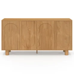 Buffet 160 cm 4 portes design arche bois façon chêne
