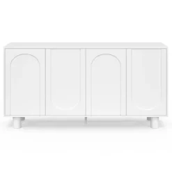 Buffet 160 cm 4 portes design arche blanc