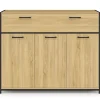 Buffet 100 cm 3 portes et 1 tiroir design industriel