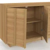 Buffet 160 cm 4 portes façon hêtre design minimaliste