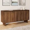 Buffet 160 cm YURI 4 portes effet noyer