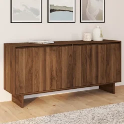 Buffet 160 cm YURI 4 portes effet noyer