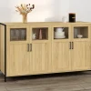 Buffet 4 portes avec vitrines 140cm design industriel