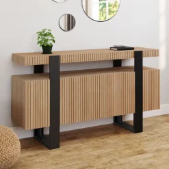 Buffet 4 portes effet lattes